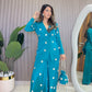 Ziva Teal Coin Mirror Wrap Co-ord Set