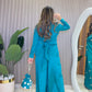 Ziva Teal Coin Mirror Wrap Co-ord Set