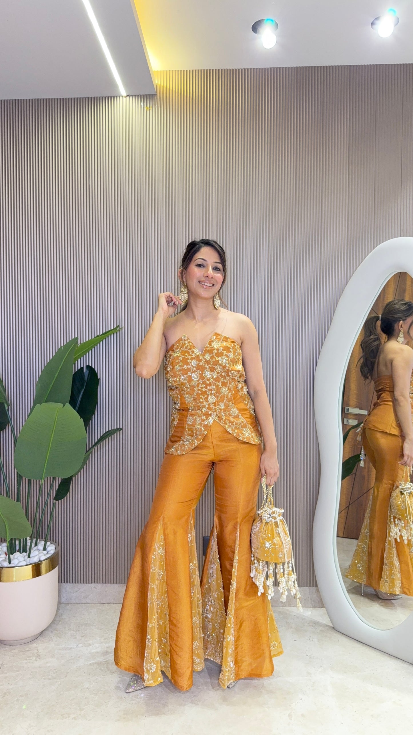 Marigold Muse Corset & Flared Pants Set