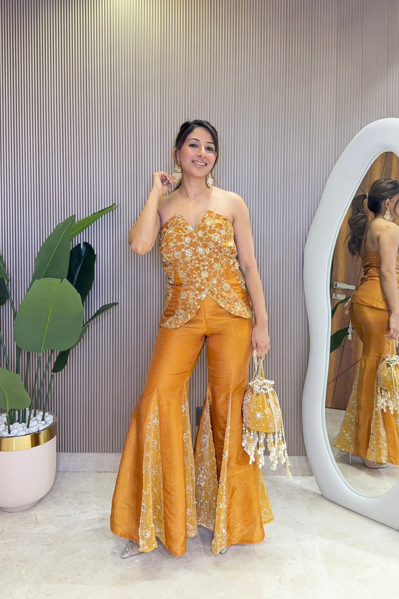 Marigold Muse Corset & Flared Pants Set