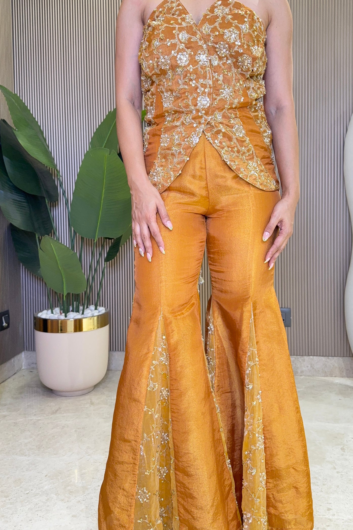 Marigold Muse Corset & Flared Pants Set