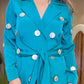 Ziva Teal Coin Mirror Wrap Co-ord Set
