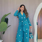 Ziva Teal Coin Mirror Wrap Co-ord Set