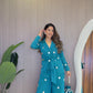 Ziva Teal Coin Mirror Wrap Co-ord Set