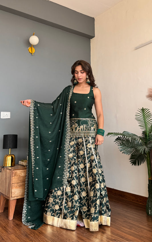 Vanra Emerald Plazzo set