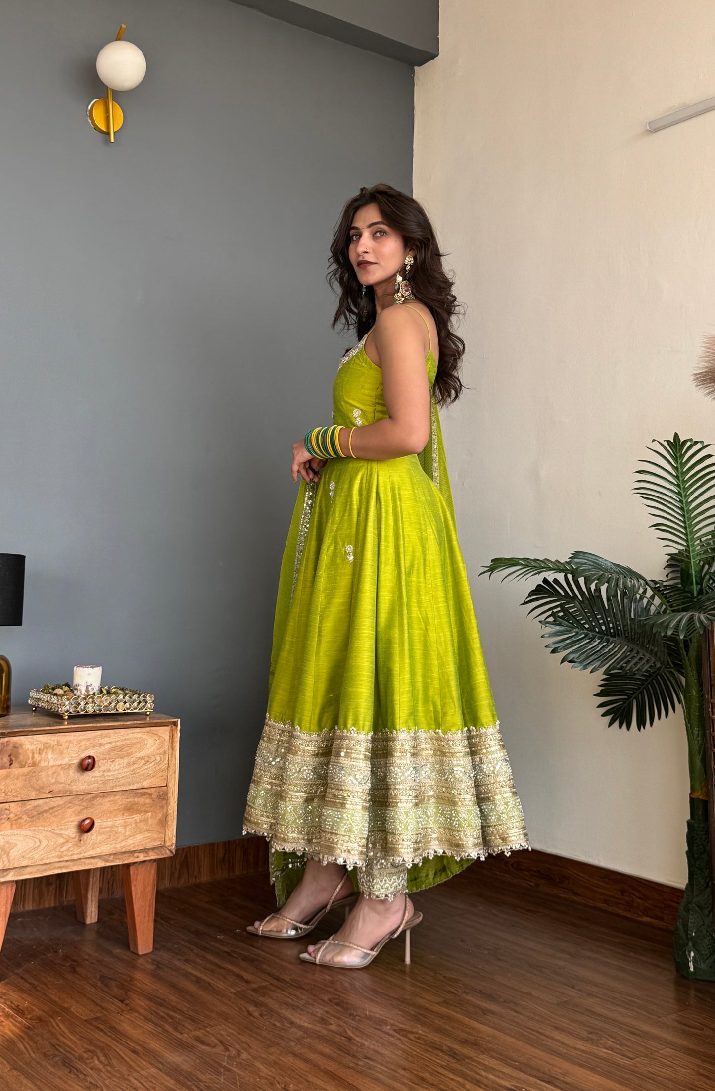 Aarika Lime Green Anarkali Set