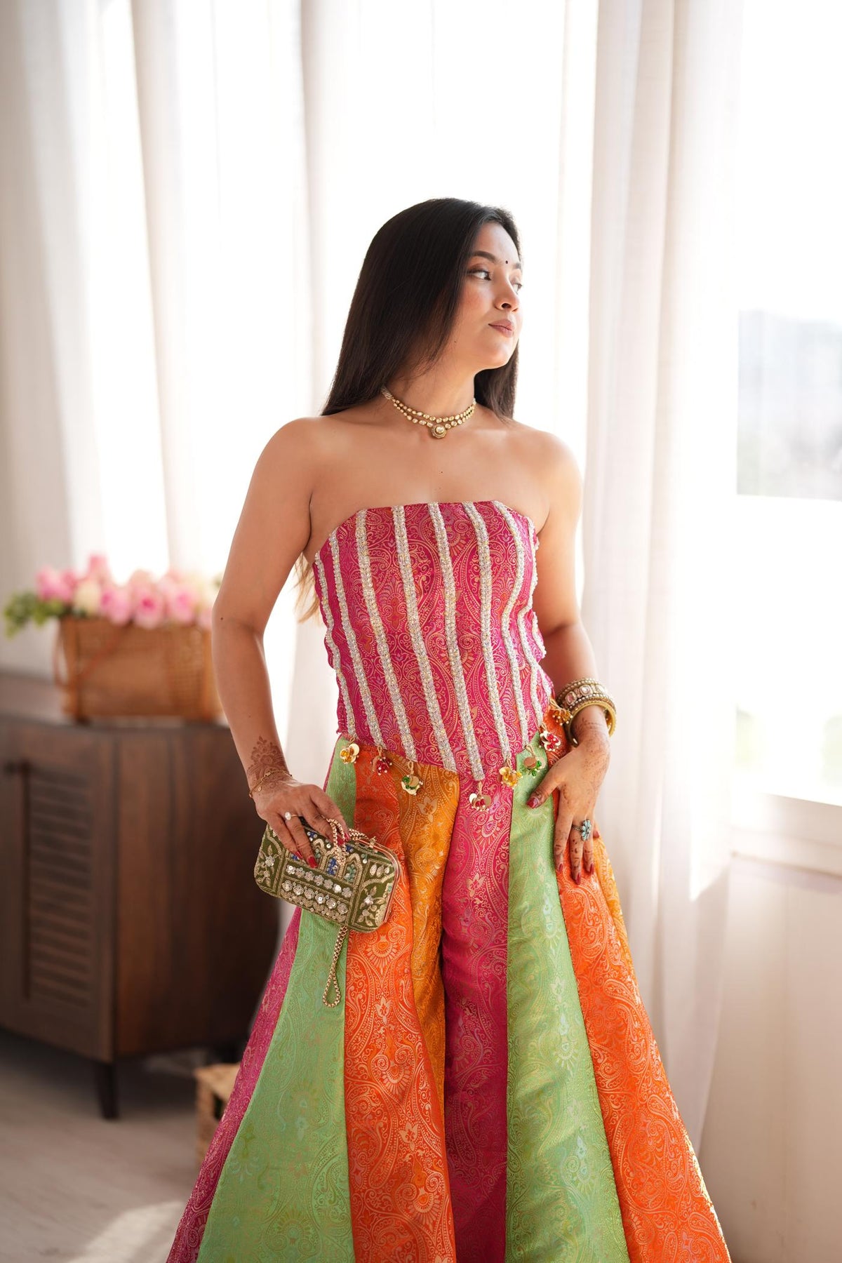 Rangvilas Brocade Corset Set