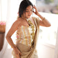 Champagne Grace Golden Foil Fish-Cut Skirt Set