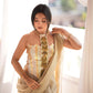 Champagne Grace Golden Foil Fish-Cut Skirt Set