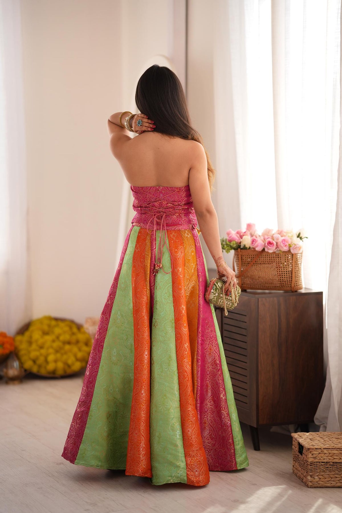 Rangvilas Brocade Corset Set