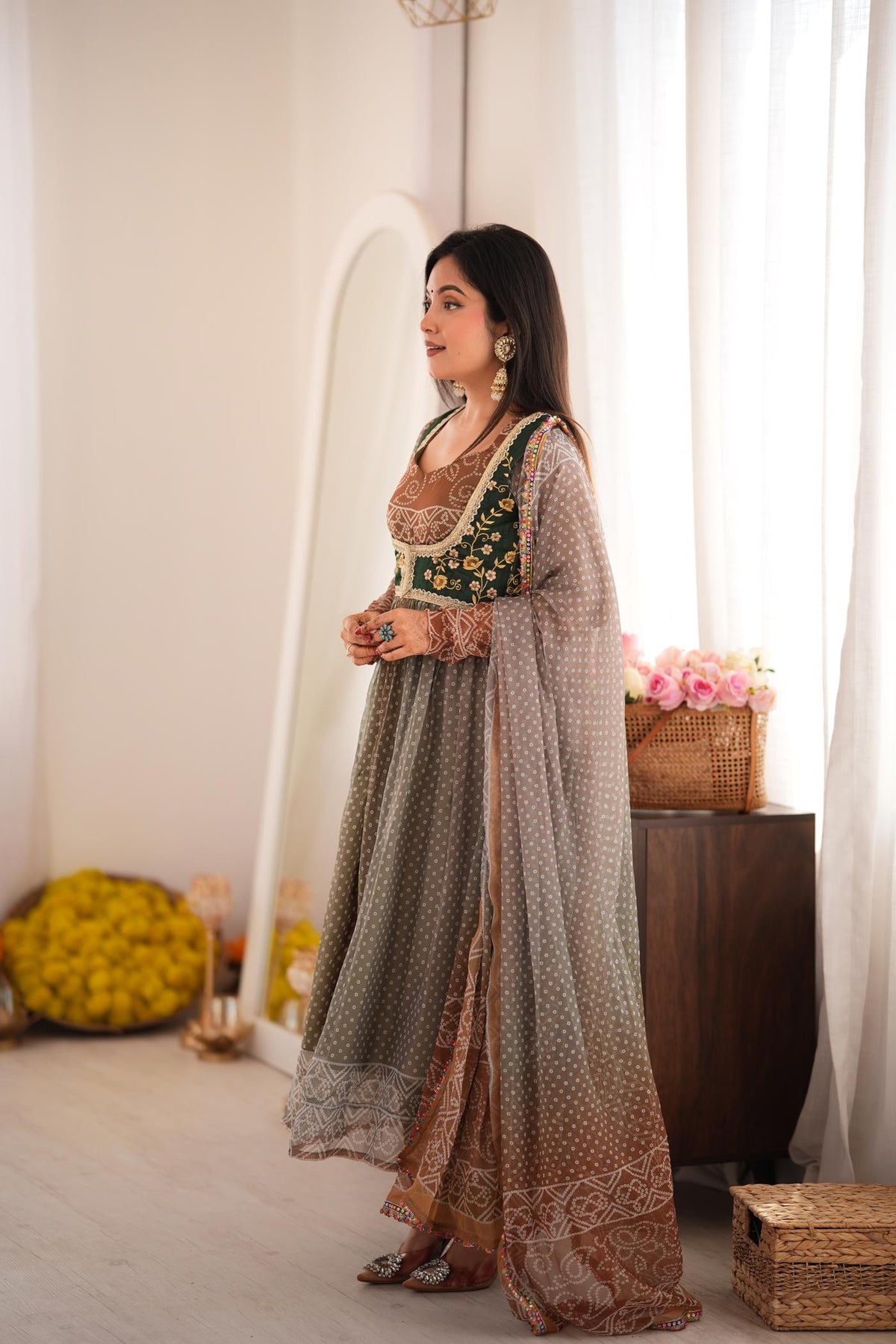 Zohra Earth Luxe Silk Jacket Anarkali Set