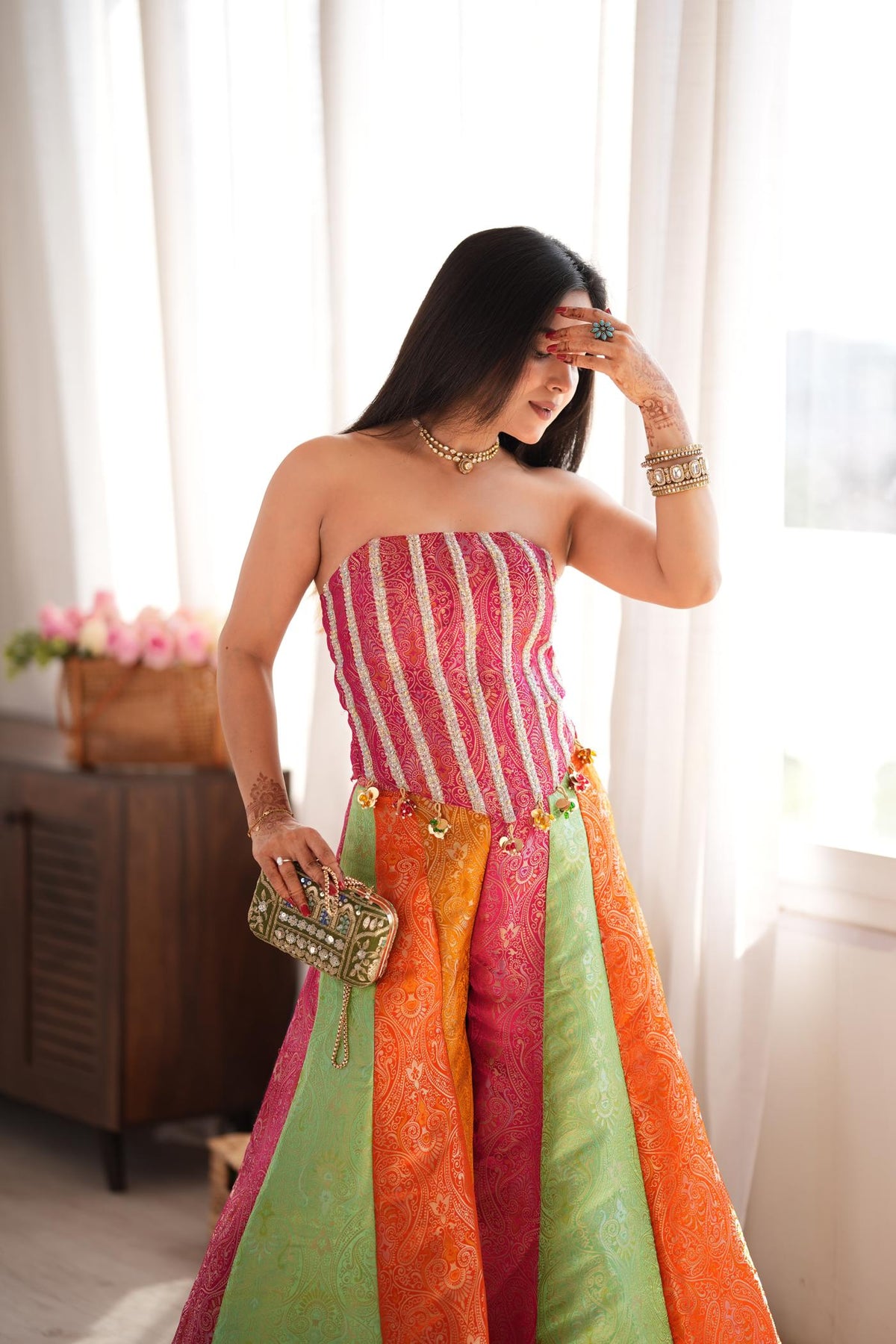 Rangvilas Brocade Corset Set