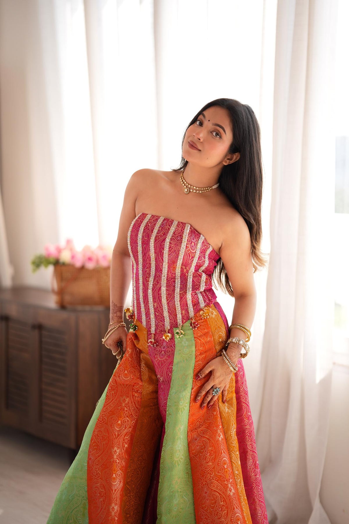 Rangvilas Brocade Corset Set
