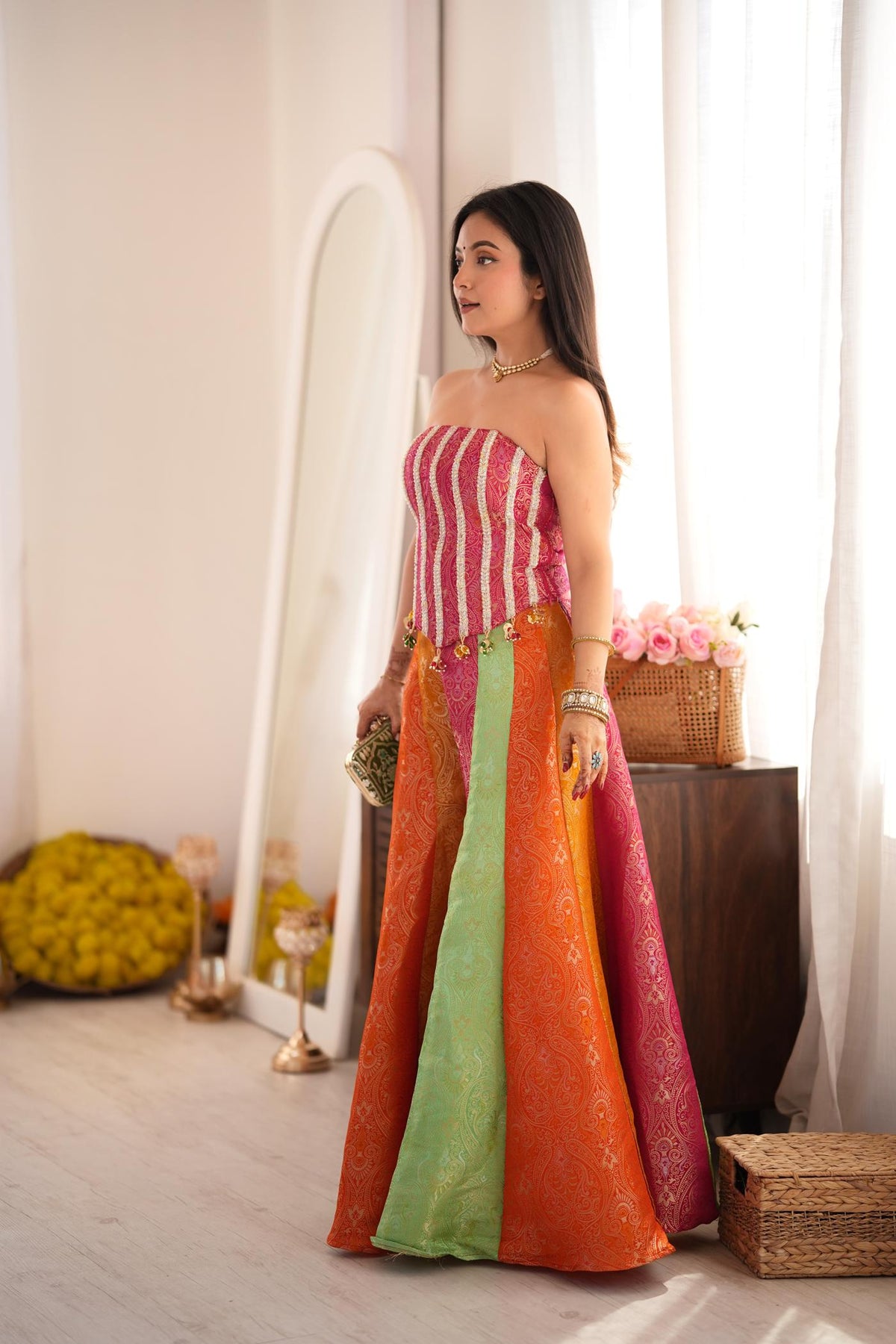 Rangvilas Brocade Corset Set