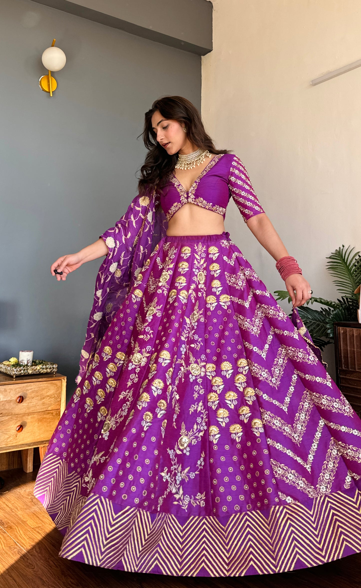 Jamuni Jaal Lehenga Set