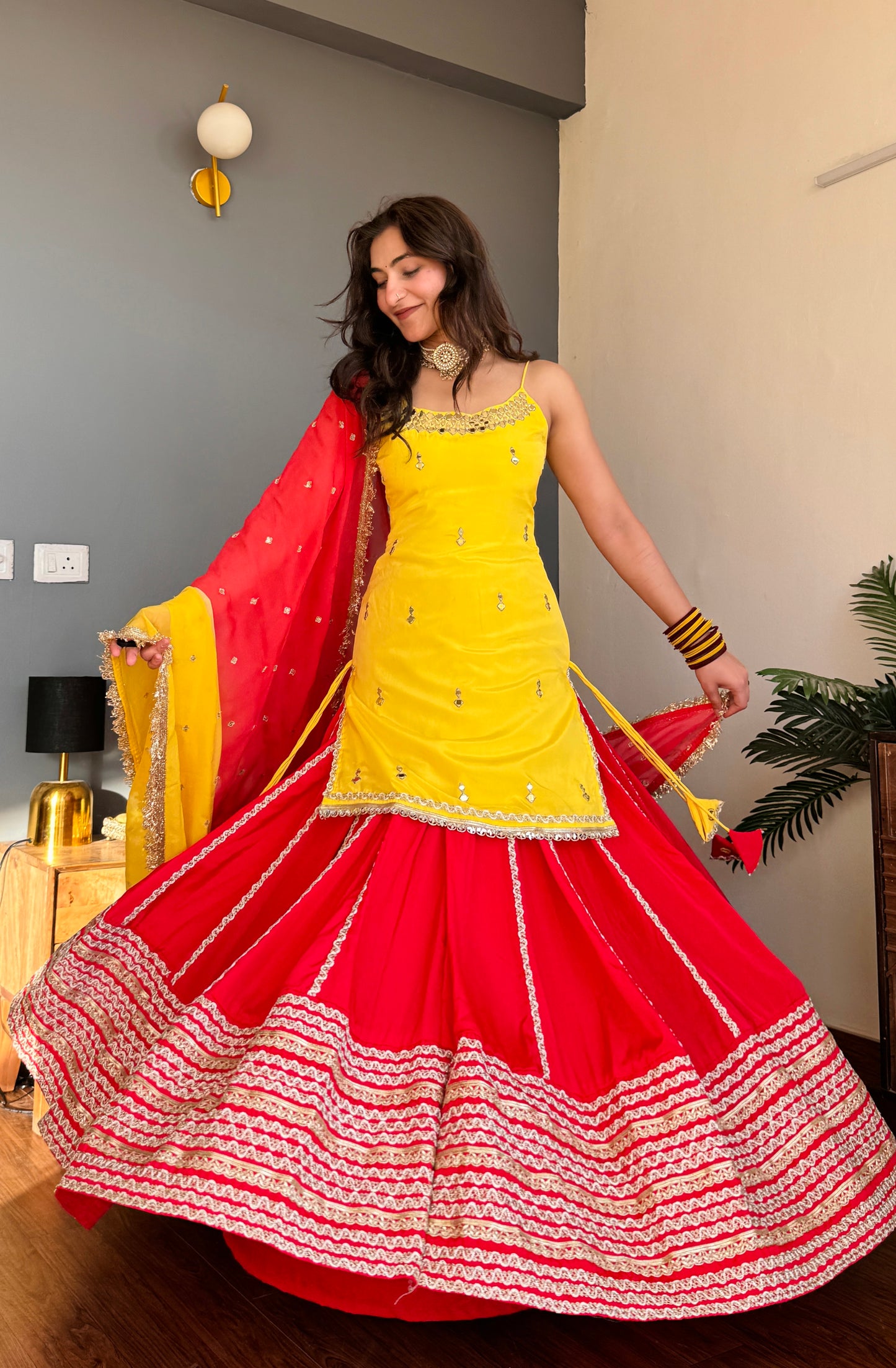 Peela Patakha Lehenga