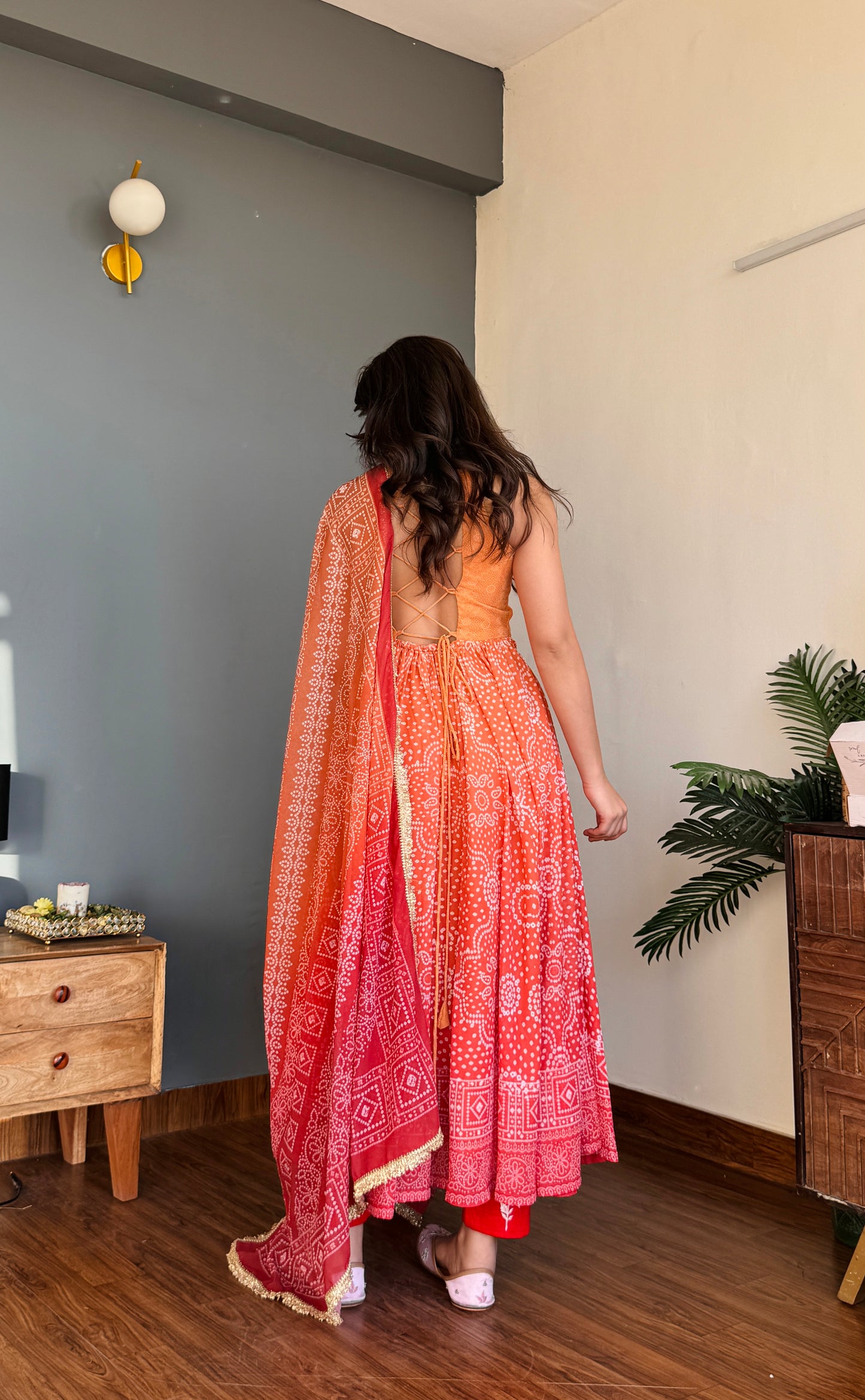 Rangriti Bandhani Anarkali Set