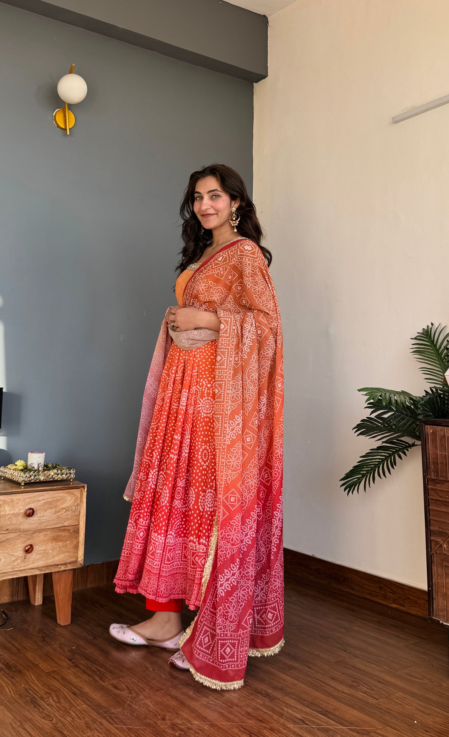 Rangriti Bandhani Anarkali Set