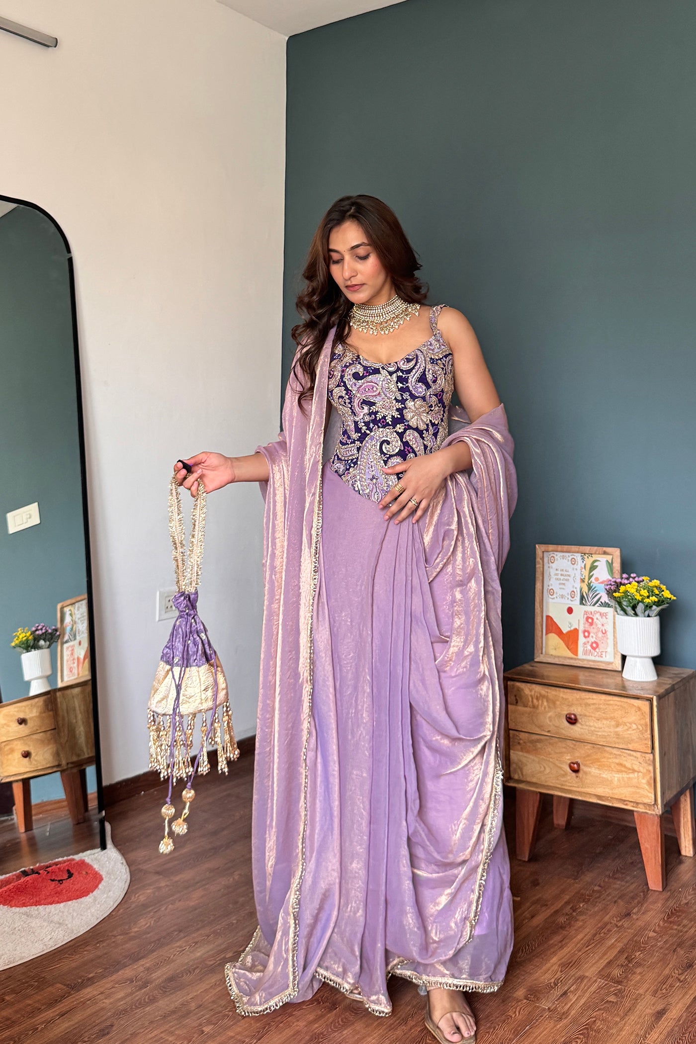 Moonmist Drape Corset Saree