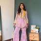 Lavender Noor Peplum & Flared Pants Set
