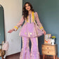 Lavender Noor Peplum & Flared Pants Set