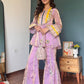 Lavender Noor Peplum & Flared Pants Set