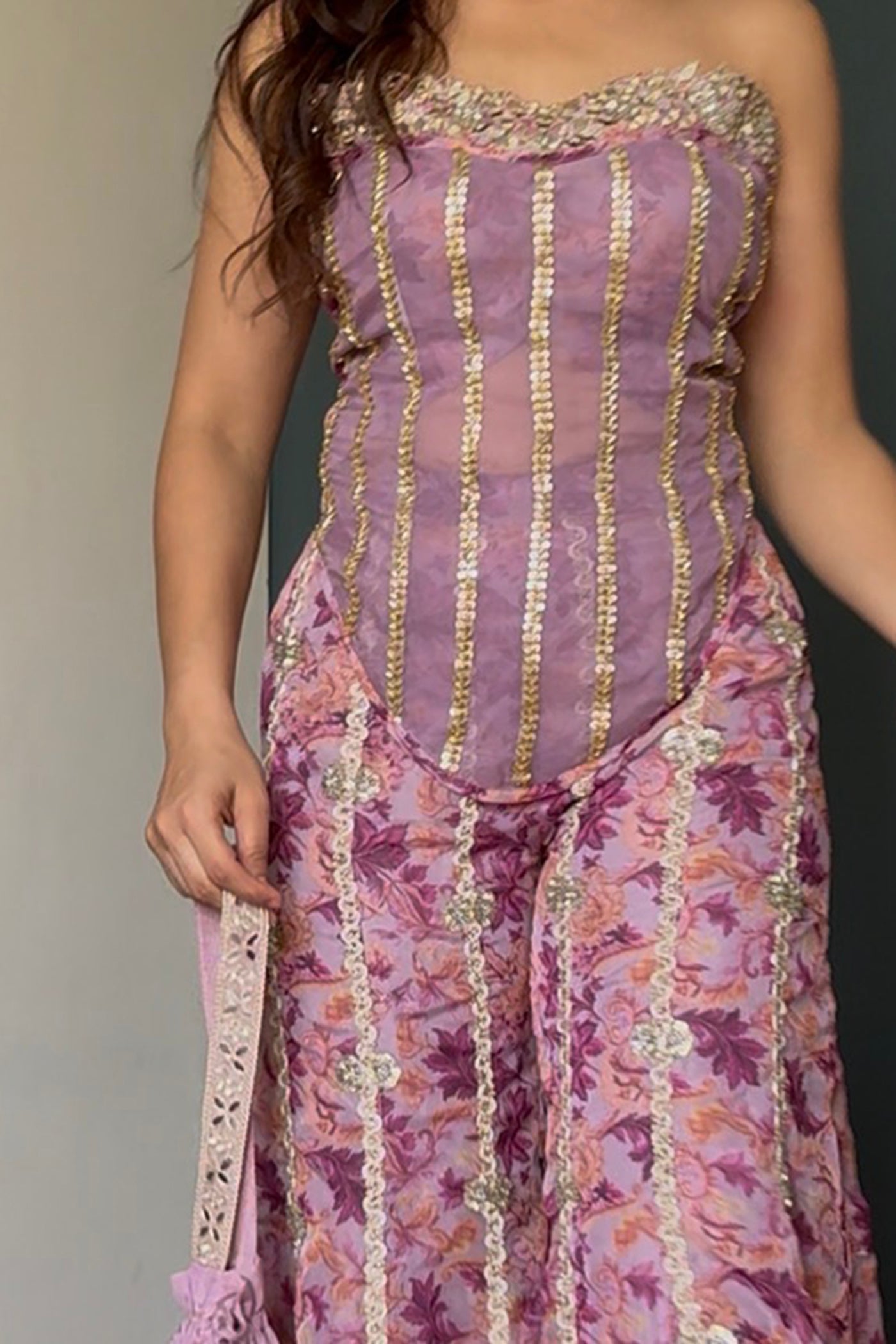 Lavender Meadow Organza Corset Set