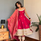 Red Pearl Anarkali