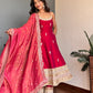 Red Pearl Anarkali
