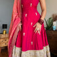 Red Pearl Anarkali