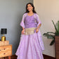 Lilac Gota Kurta Skirt