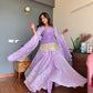 Lilac Gota Kurta Skirt