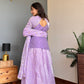 Lilac Gota Kurta Skirt