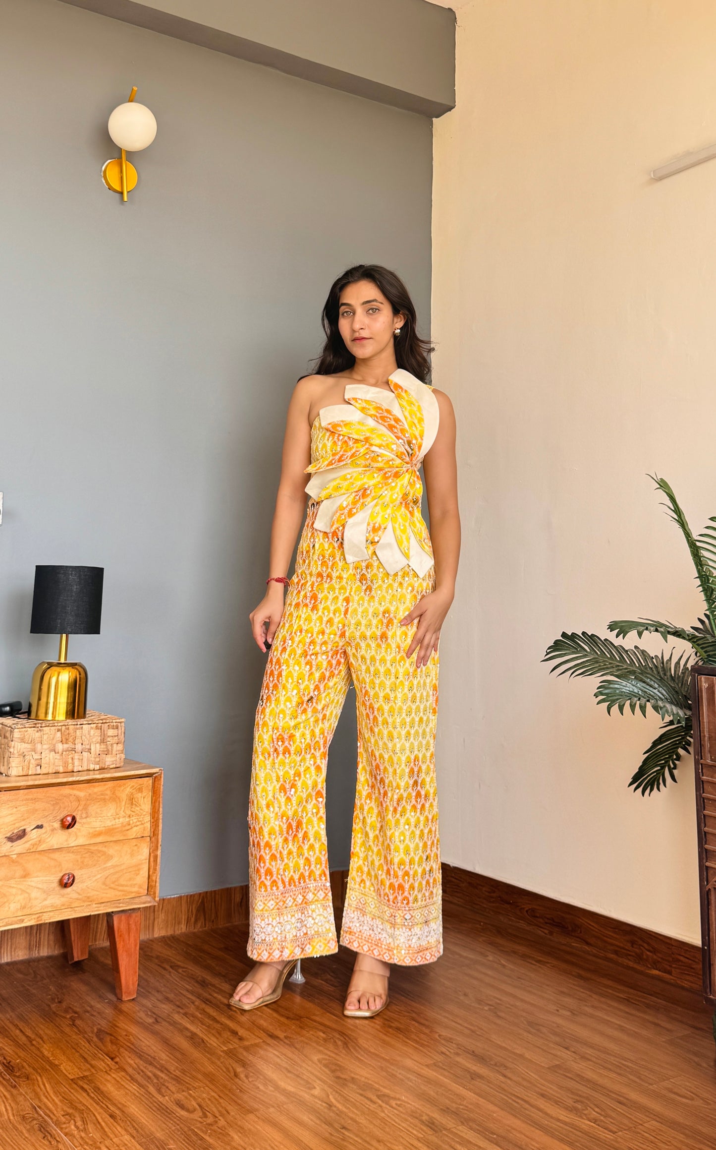 Yellow Cutout Jumpsuit
