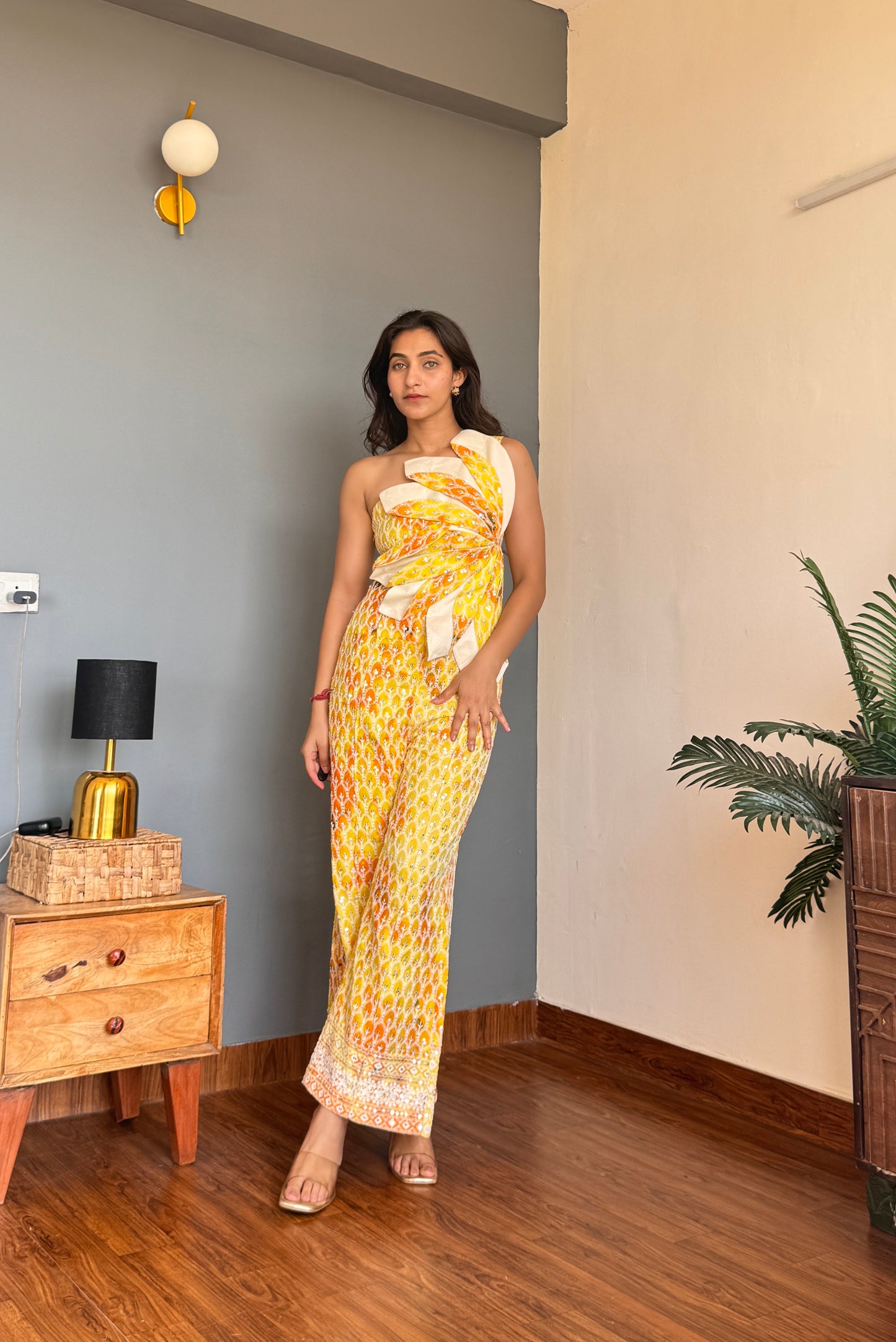 Yellow Cutout Jumpsuit