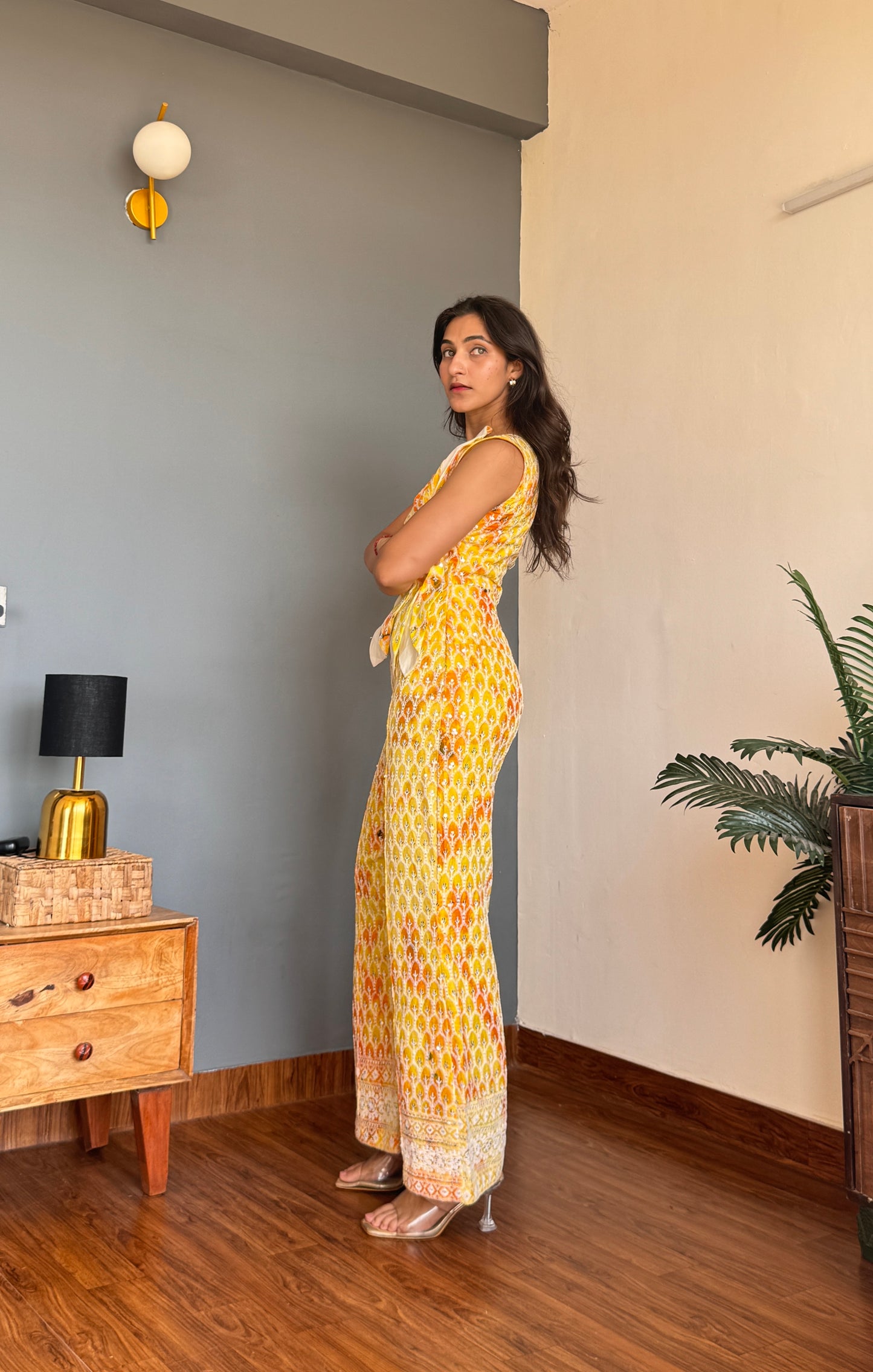 Yellow Cutout Jumpsuit