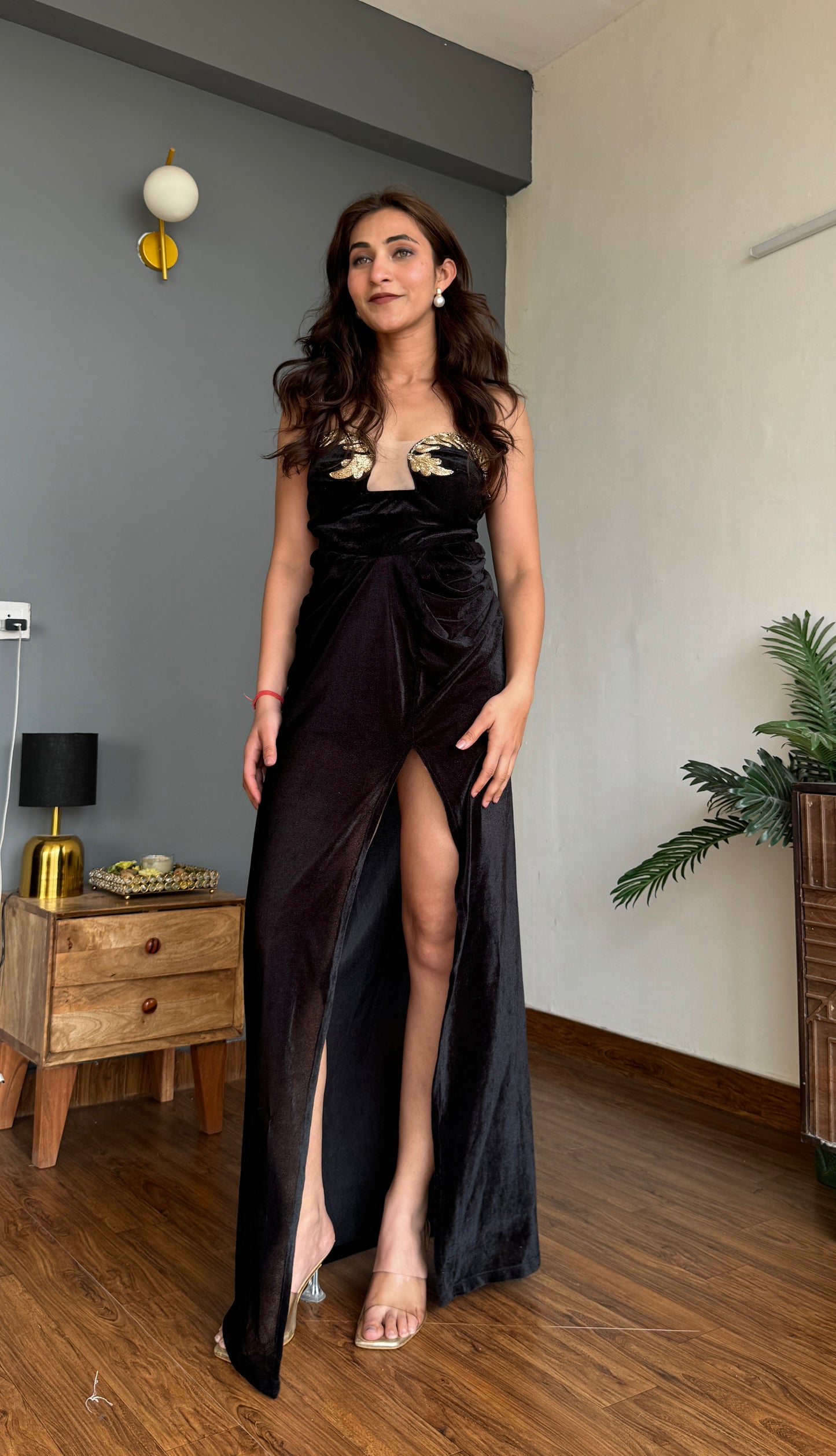 Midnight Muse Slit Gown