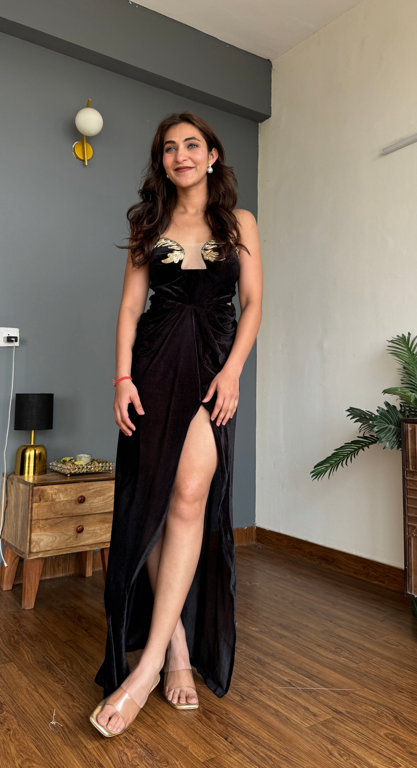 Midnight Muse Slit Gown