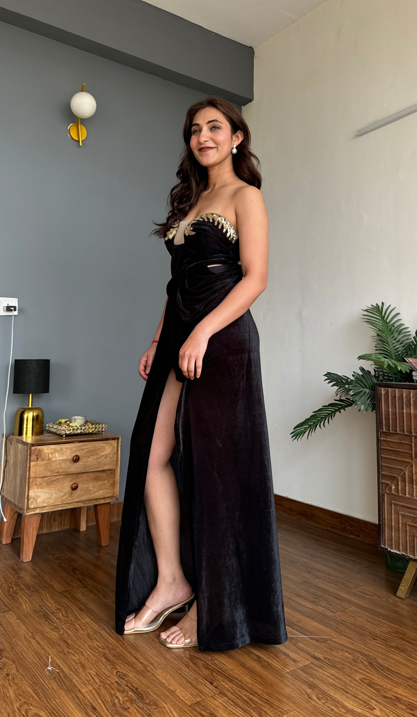 Midnight Muse Slit Gown