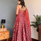 Red Corset Lehenga Dupatta