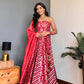 Red Corset Lehenga Dupatta