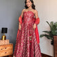 Red Corset Lehenga Dupatta