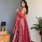 Red Corset Lehenga Dupatta