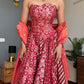 Red Corset Lehenga Dupatta