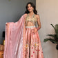Peachy Red lehanga