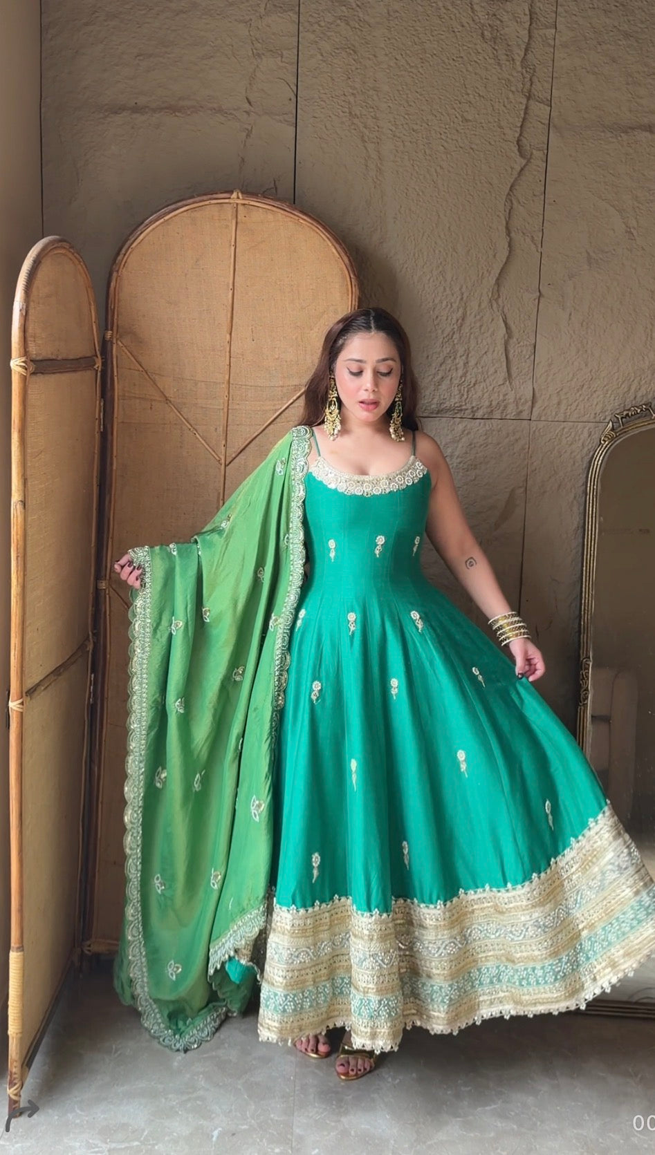Ziya Emerald Anarkali Set
