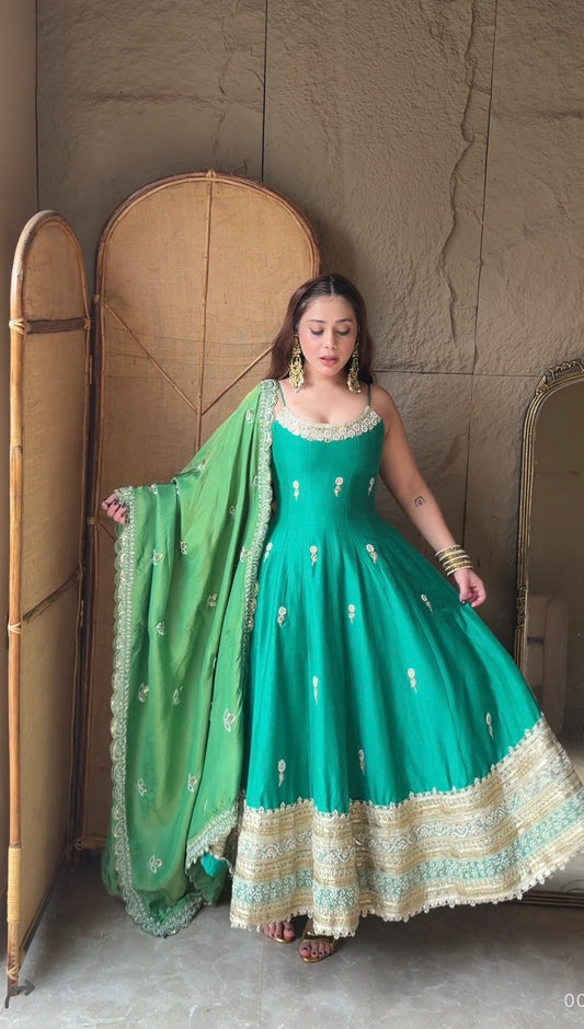 Ziya Emerald Anarkali Set