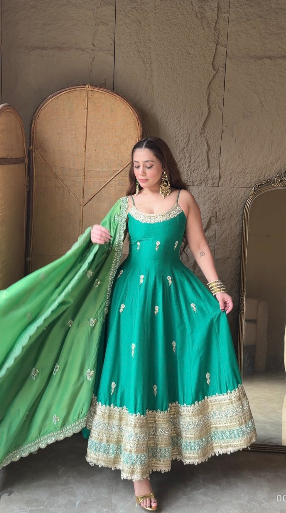 Ziya Emerald Anarkali Set
