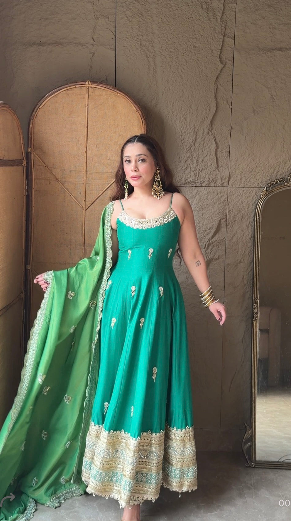 Ziya Emerald Anarkali Set