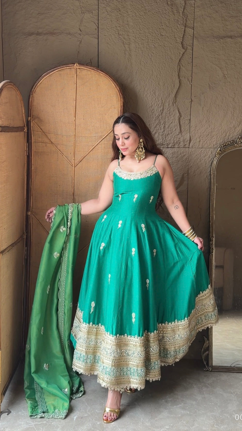 Ziya Emerald Anarkali Set